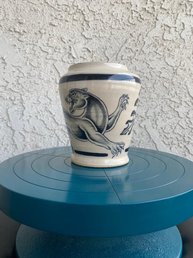 Panther vase