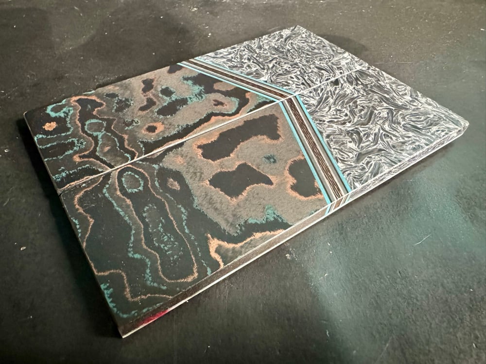 Image of Fat Carbon & Camo Carbon Segmented Knife Scales