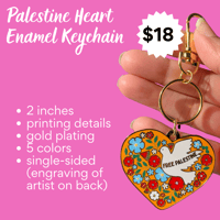 Image 2 of Palestine Heart Enamel Keychain