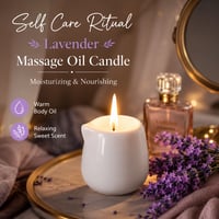Image 3 of Ceramic Massage Oil Candle Lavender Soothing Floral Scented Low Melt Body Massage Candle Warm Oil Sk