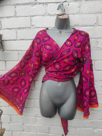 Image 1 of JAMAICA Hot pink embroidered stevie top