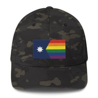 Image 7 of Minnesota Rainbow Pride Flag (6 Stripe) Flexfit Cap