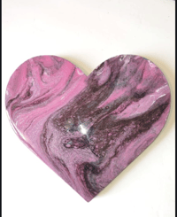Image 4 of Fluid Art Wooden Heart Design