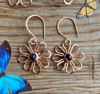 Image 1 of 14KT Rose Gold fill Sapphire Bloom Earrings