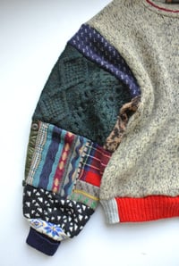 Image 4 of Upcycled Patchwork Sweater Yellow x Gray M/L