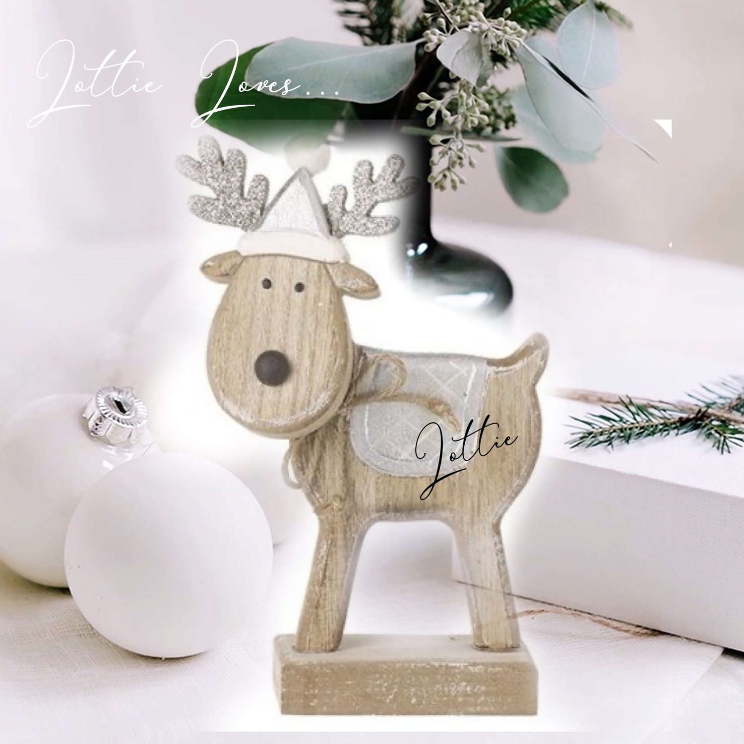 Wooden Sparkle Reindeer 