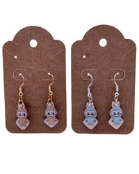 Image 5 of Labubu Earrings: Upcycled Box Art