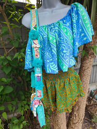 Image 2 of Gypsy crop top turquoise