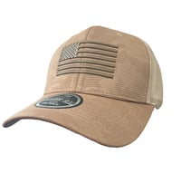 Image 1 of USA Flag - Tan Camo / Tan Mesh Snapback