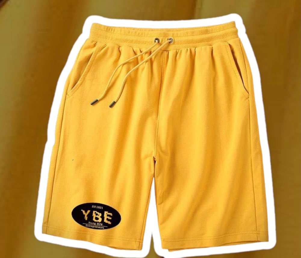 YBE oval shape logo shorts gry/yllw/blk
