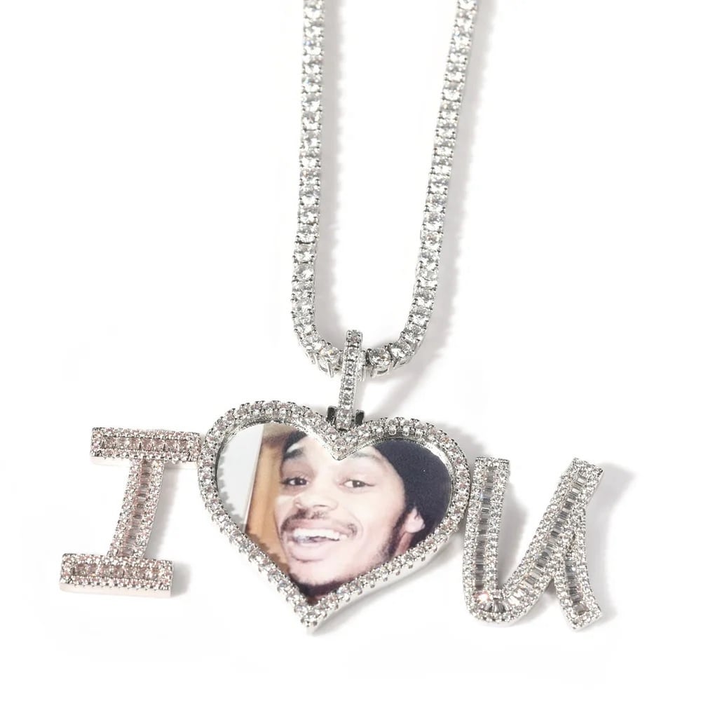 Image of Couples I love you iced necklace