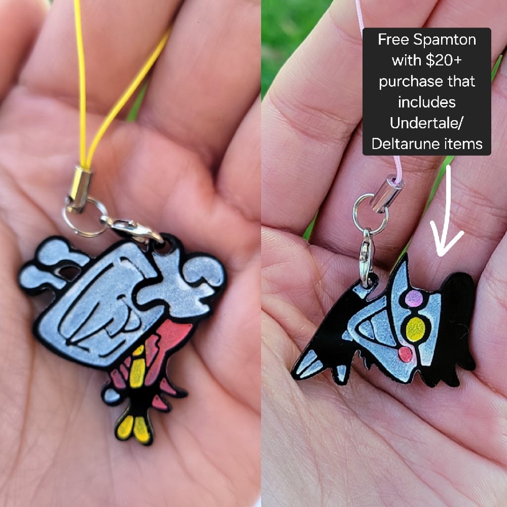 Image of Tenna and Spamton Charms (Hand Painted)