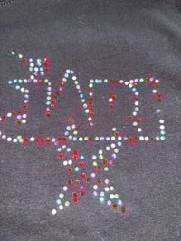 Black  Rhinestone Simple Tee 