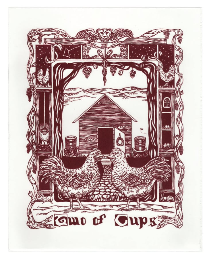 Two of Cups Chicken Print