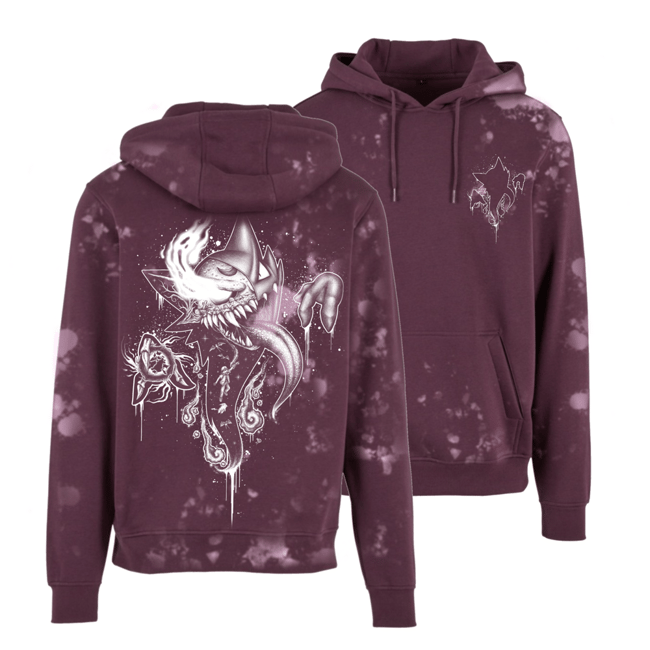 #093 Anatomy Purple Bleached Hoodie