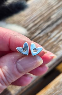 Image 4 of Heart Stud Earrings 