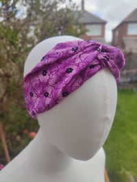 Image 2 of Boho turban Head Band- sari fabric - Purple