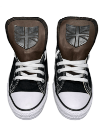 BROWN LEATHER SHIELD CHUCKS