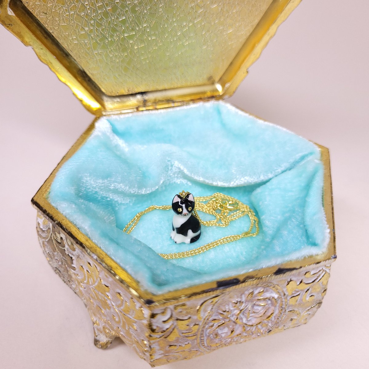 Image of Porcelain Brown Tabby Purrmaid Large Trinket Box