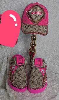 Image 1 of Pink Gorg girl Crocs & Hat