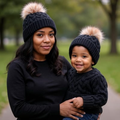 Image of Adult and Child Beanie Sets 