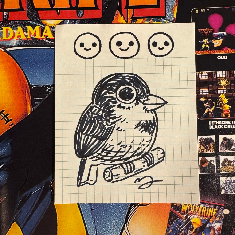 Image of Fat Bird Sharpie Sketch #152
