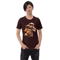 Image 13 of Beautiful Watercolor Tan and Mushrooms and Orange Leaves Unisex t-shirt