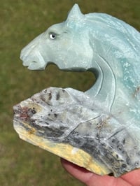 Image 6 of Blue Aragonite - Horse Carving #2981