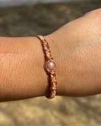 Image 1 of Peach Moonstone Copper Bracelet 🤎
