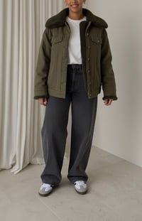 Image 1 of Veste bi-matière kaki