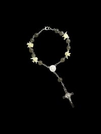 Image 1 of wild cat vertebrae gothic rosary bracelet