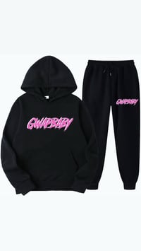 Gwapbaby Blk Jogger Set ( Slash pink&White)