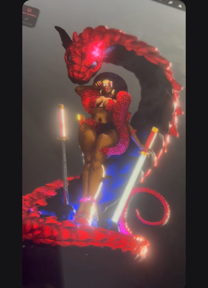 Image of 3D Printed Spinning Dragon Samurai