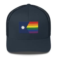 Image 6 of Minnesota Rainbow Pride Flag (6 Stripe) Trucker Cap