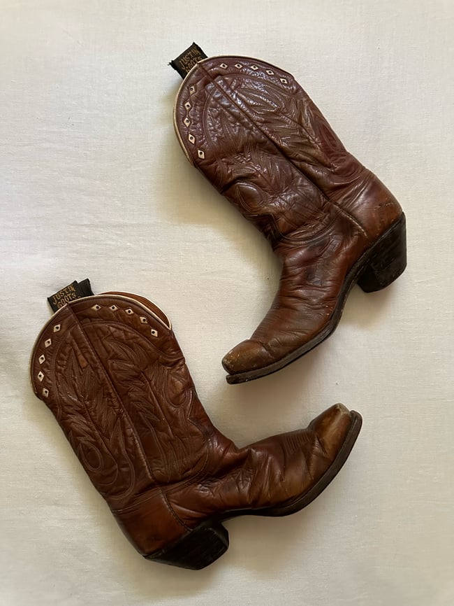 1940s / 1950s Justin diamond pee wee cowboy boots