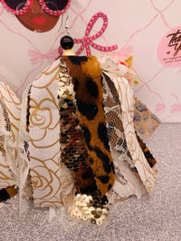 Image 2 of Gold Leopard   Print  Tassel Earrings