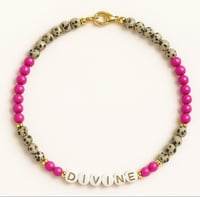 Image 1 of Divine Necklace – Dalmatian Jasper & Riverstone Beads with Gold Accents