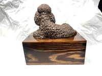 Image 11 of Custom Engraved White Poodle Urn Wings Angel Pet Portrait Cremation Ashes