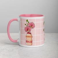 Image 2 of Yakult and flower illstruations Mug with Color Inside