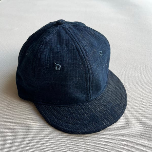 Image of Early 1900's Boro Indigo Ball Cap 001