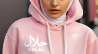 Image 2 of Mast3r Fashion pink halal hoodie (black & white)