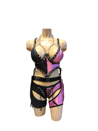 Image 1 of Pink and black 3 piece set.