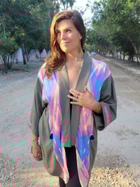Image 1 of Green Ikat Kimono