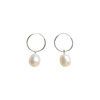 Image 5 of Pearl Hoop Earrings