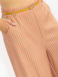 Image 4 of Rust Orange Palazzo Stripe Pant