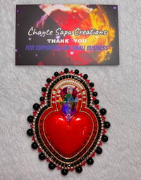 Image 6 of Hand Polished Red Heart Beaded Popsocket 