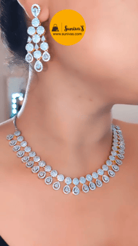Image 3 of Noora CZ Australian Diamond Necklace Set