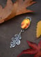 Image of Large White Oak Leaf Glowing Baltic Amber Statement Pendant