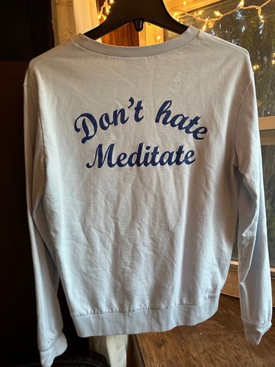 Image of H&M Divided Meditation slogan 100%cotton light crew neck sweater size S cute calm clothing 