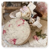 Image 4 of Vintage french Round Boudoir box pretty floral pattern